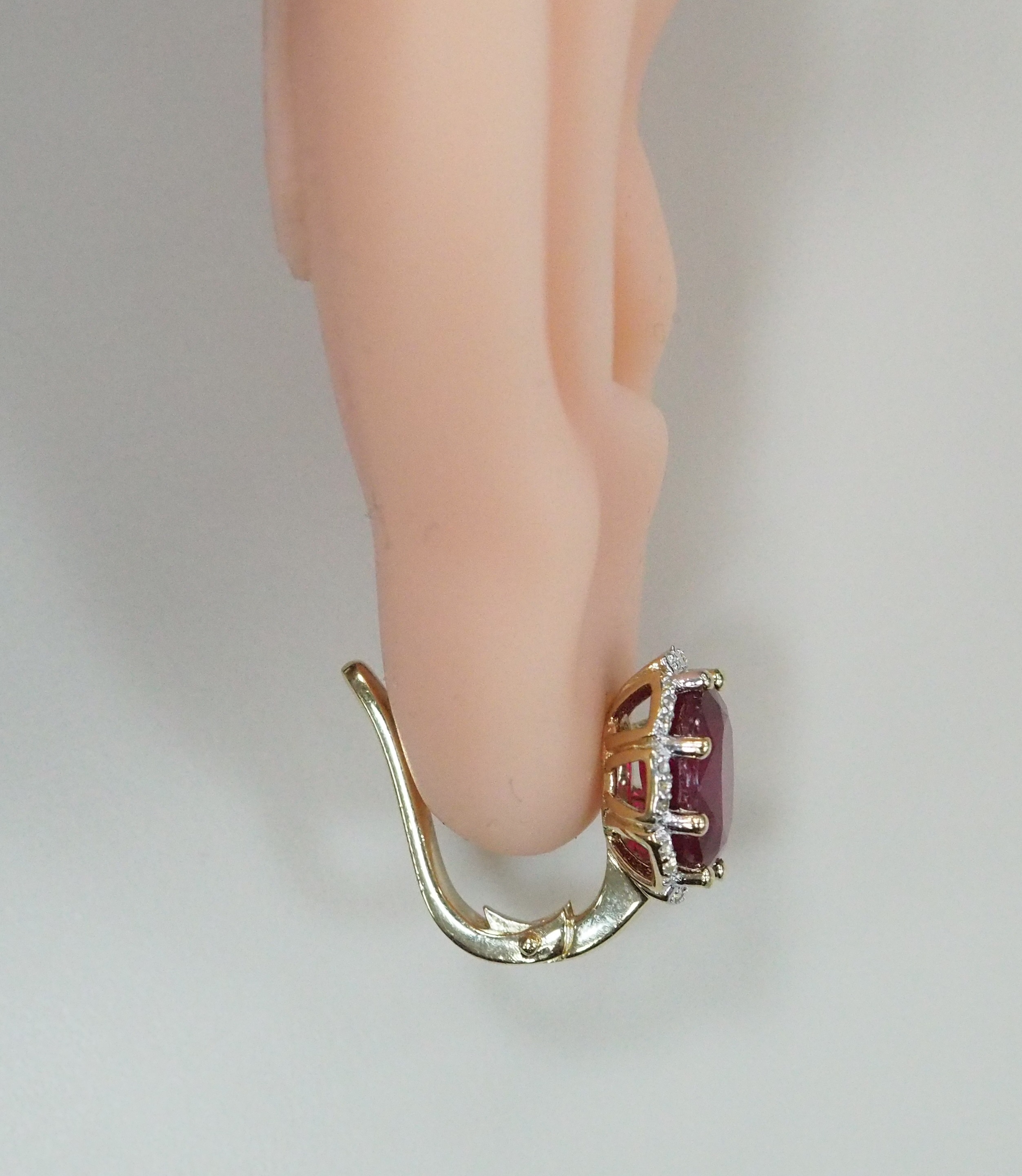 Серебряные серьги с рубинами